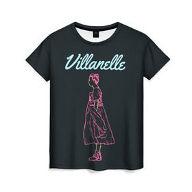 Женская футболка 3D с принтом Вилланель в Санкт-Петербурге, 100% полиэфир ( синтетическое хлопкоподобное полотно) | прямой крой, круглый вырез горловины, длина до линии бедер | eve | killing eve | oksana astankova | villanelle | вилланель | ева | оксана