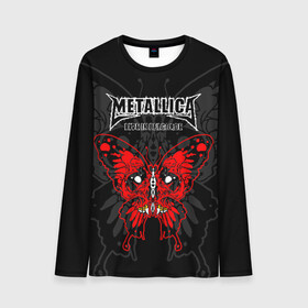 Мужской лонгслив 3D с принтом Metallica  в Санкт-Петербурге, 100% полиэстер | длинные рукава, круглый вырез горловины, полуприлегающий силуэт | Тематика изображения на принте: american | butterfly | devil | fangs | james hetfield | kirk hammett | metal band | metallica | music | mystic | red | rock | skull | vampire | американская | бабочка | вампир | джеймс хетфилд | дьявол | кирк хэмметт | клыки | красная | ларс ульрих | мета