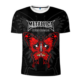 Мужская футболка 3D спортивная с принтом Metallica в Санкт-Петербурге, 100% полиэстер с улучшенными характеристиками | приталенный силуэт, круглая горловина, широкие плечи, сужается к линии бедра | american | butterfly | devil | fangs | james hetfield | kirk hammett | metal band | metallica | music | mystic | red | rock | skull | vampire | американская | бабочка | вампир | джеймс хетфилд | дьявол | кирк хэмметт | клыки | красная | ларс ульрих | мета