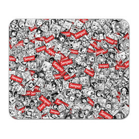 Коврик для мышки прямоугольный с принтом Senpai ahegao в Санкт-Петербурге, натуральный каучук | размер 230 х 185 мм; запечатка лицевой стороны | ahegao | anime | manga | senpai | аниме | ахегао | манга | паттерн | сенпай