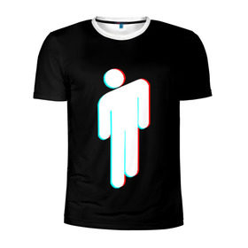 Мужская футболка 3D спортивная с принтом BILLIE EILISH в Санкт-Петербурге, 100% полиэстер с улучшенными характеристиками | приталенный силуэт, круглая горловина, широкие плечи, сужается к линии бедра | be | billie | billie eilish | glitch | билли | билли айлиш | глитч