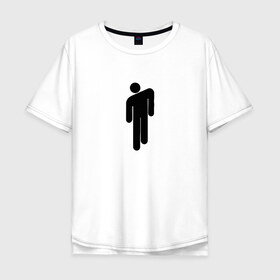 Мужская футболка хлопок Oversize с принтом BILLIE EILISH (НА СПИНЕ) в Санкт-Петербурге, 100% хлопок | свободный крой, круглый ворот, “спинка” длиннее передней части | Тематика изображения на принте: be | billie | billie eilish | билли | билли айлиш