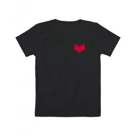 Детская футболка хлопок с принтом Lucifer wings в Санкт-Петербурге, 100% хлопок | круглый вырез горловины, полуприлегающий силуэт, длина до линии бедер | дьявольское сердечко | коварный | крылья | лайк | рога | сердце | чёртик