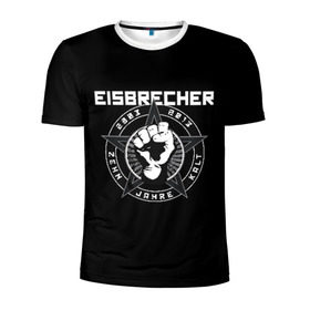Мужская футболка 3D спортивная с принтом EISBRECHER в Санкт-Петербурге, 100% полиэстер с улучшенными характеристиками | приталенный силуэт, круглая горловина, широкие плечи, сужается к линии бедра | eisbrecher | metal | rock | метал | рок