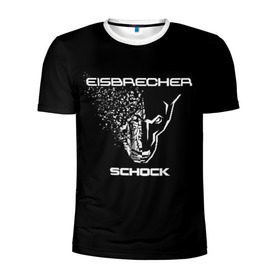 Мужская футболка 3D спортивная с принтом EISBRECHER SCHOCK в Санкт-Петербурге, 100% полиэстер с улучшенными характеристиками | приталенный силуэт, круглая горловина, широкие плечи, сужается к линии бедра | Тематика изображения на принте: eisbrecher | metal | rock | schock | метал | рок