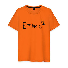 Мужская футболка хлопок с принтом E=mc2 в Санкт-Петербурге, 100% хлопок | прямой крой, круглый вырез горловины, длина до линии бедер, слегка спущенное плечо. | emc 2 | emc2 | знаменитые формулы | физика | формулы | эйнштейн
