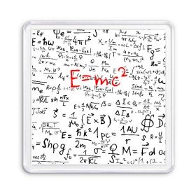 Магнит 55*55 с принтом E=mc2 (редач) в Санкт-Петербурге, Пластик | Размер: 65*65 мм; Размер печати: 55*55 мм | Тематика изображения на принте: emc 2 | emc2 | знаменитые формулы | физика | формулы | эйнштейн
