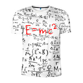 Мужская футболка 3D спортивная с принтом E=mc2 (редач) в Санкт-Петербурге, 100% полиэстер с улучшенными характеристиками | приталенный силуэт, круглая горловина, широкие плечи, сужается к линии бедра | emc 2 | emc2 | знаменитые формулы | физика | формулы | эйнштейн