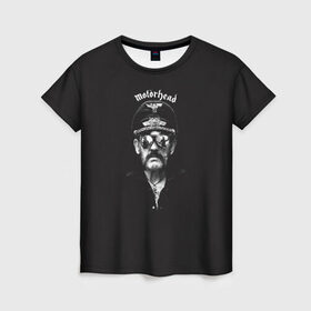 Женская футболка 3D с принтом Motorhead в Санкт-Петербурге, 100% полиэфир ( синтетическое хлопкоподобное полотно) | прямой крой, круглый вырез горловины, длина до линии бедер | lemmy | metal | motorhead | rock | лемми | метал | моторхед | рок