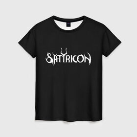 Женская футболка 3D с принтом Satyricon в Санкт-Петербурге, 100% полиэфир ( синтетическое хлопкоподобное полотно) | прямой крой, круглый вырез горловины, длина до линии бедер | black metal | metal | rock | satyricon | метал | рок
