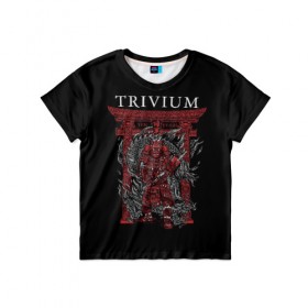 Детская футболка 3D с принтом Trivium в Санкт-Петербурге, 100% гипоаллергенный полиэфир | прямой крой, круглый вырез горловины, длина до линии бедер, чуть спущенное плечо, ткань немного тянется | Тематика изображения на принте: metal | rock | trivium | метал | рок