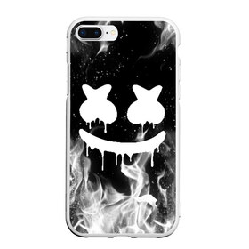 Чехол для iPhone 7Plus/8 Plus матовый с принтом MARSHMELLO MELT в Санкт-Петербурге, Силикон | Область печати: задняя сторона чехла, без боковых панелей | Тематика изображения на принте: america | dj | fire | flame | marshmello | usa | америка | маршмелло | огонь | пламя