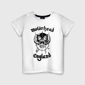 Детская футболка хлопок с принтом MOTORHEAD в Санкт-Петербурге, 100% хлопок | круглый вырез горловины, полуприлегающий силуэт, длина до линии бедер | england | motorhead | моторхед