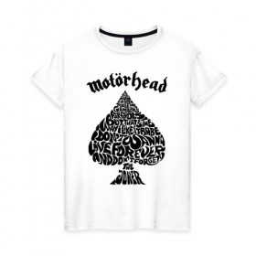 Женская футболка хлопок с принтом MOTORHEAD в Санкт-Петербурге, 100% хлопок | прямой крой, круглый вырез горловины, длина до линии бедер, слегка спущенное плечо | england | motorhead | моторхед