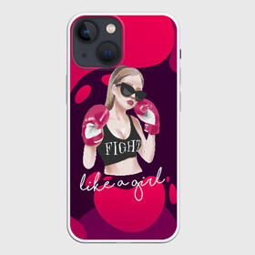 Чехол для iPhone 13 mini с принтом Девушка боксер в Санкт-Петербурге,  |  | fight | girl | like | боец | бокс | боксер. boxing | борцовские перчатки | борьба | девушка | спорт