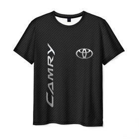 Мужская футболка 3D с принтом Toyota Camry в Санкт-Петербурге, 100% полиэфир | прямой крой, круглый вырез горловины, длина до линии бедер | toyota | абстракция | авто | автомобиль | лого | логотип | машина | таета | тоета | тойота