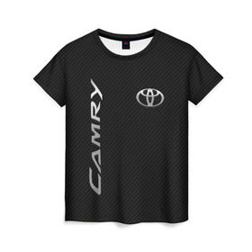 Женская футболка 3D с принтом Toyota Camry в Санкт-Петербурге, 100% полиэфир ( синтетическое хлопкоподобное полотно) | прямой крой, круглый вырез горловины, длина до линии бедер | toyota | абстракция | авто | автомобиль | лого | логотип | машина | таета | тоета | тойота