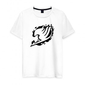 Мужская футболка хлопок с принтом FAIRY TAIL в Санкт-Петербурге, 100% хлопок | прямой крой, круглый вырез горловины, длина до линии бедер, слегка спущенное плечо. | fairy tail | фейри теил | хвост феи