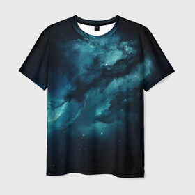 Мужская футболка 3D с принтом Космос в Санкт-Петербурге, 100% полиэфир | прямой крой, круглый вырез горловины, длина до линии бедер | galaxy | lightning | space | stars | астрономия | галактика | звезды | космос | планеты | созвездие