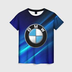 Женская футболка 3D с принтом BMW (РЕДАЧ) в Санкт-Петербурге, 100% полиэфир ( синтетическое хлопкоподобное полотно) | прямой крой, круглый вырез горловины, длина до линии бедер | bmw | bmw performance | m | motorsport | performance | бмв | моторспорт