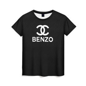 Женская футболка 3D с принтом BENZO GANG ( CARBON ) в Санкт-Петербурге, 100% полиэфир ( синтетическое хлопкоподобное полотно) | прямой крой, круглый вырез горловины, длина до линии бедер | bbt | benzo | benzo gang | big baby tape | carbon | ббт | бензо | карбон