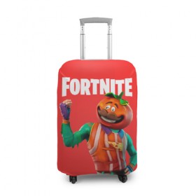 Чехол для чемодана 3D с принтом Fortnite (Tomato) в Санкт-Петербурге, 86% полиэфир, 14% спандекс | двустороннее нанесение принта, прорези для ручек и колес | fortnite | game | like | mem | skin | skins | tomato | помидор | скин | томат | форнайн | форнайт | фортнайн | фортнайт