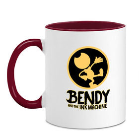 Кружка двухцветная с принтом Bendy And The Ink Machine (52) в Санкт-Петербурге, керамика | объем — 330 мл, диаметр — 80 мм. Цветная ручка и кайма сверху, в некоторых цветах — вся внутренняя часть | Тематика изображения на принте: bendy | bendy and the ink machine | devil | game | horror | ink | mask | бенди | бенди и чернильная машина | краска | чернила