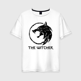 Женская футболка хлопок Oversize с принтом ВЕДЬМАК (настраиваемый) в Санкт-Петербурге, 100% хлопок | свободный крой, круглый ворот, спущенный рукав, длина до линии бедер
 | geralt | the witcher | the witcher wild hunt | witcher | ведьмак | ведьмак 3 | геральт