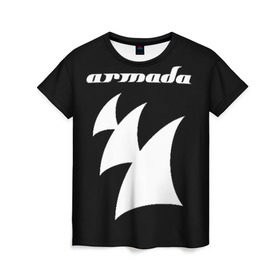 Женская футболка 3D с принтом Armada Music в Санкт-Петербурге, 100% полиэфир ( синтетическое хлопкоподобное полотно) | прямой крой, круглый вырез горловины, длина до линии бедер | Тематика изображения на принте: armada | armada music | armin | armin van buuren | van buuren