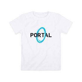 Детская футболка хлопок с принтом PORTAL в Санкт-Петербурге, 100% хлопок | круглый вырез горловины, полуприлегающий силуэт, длина до линии бедер | glados | half life. | portal | пиктограммы | портал | телепорт