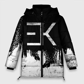 Женская зимняя куртка 3D с принтом EGOR KREED - Grunge в Санкт-Петербурге, верх — 100% полиэстер; подкладка — 100% полиэстер; утеплитель — 100% полиэстер | длина ниже бедра, силуэт Оверсайз. Есть воротник-стойка, отстегивающийся капюшон и ветрозащитная планка. 

Боковые карманы с листочкой на кнопках и внутренний карман на молнии | Тематика изображения на принте: black | egor | hip | hop | inc | kreed | logo | pop | rap | star | team | алых | грехи | егор | знают | крид | лого | миллион | настроения | они | поп | роз | рэп | самая | символ | хип | холостяк | хоп | цвет | черный | что