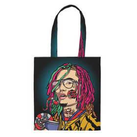 Сумка 3D повседневная с принтом Lil Pump в Санкт-Петербурге, 100% полиэстер | Плотность: 200 г/м2; Размер: 34×35 см; Высота лямок: 30 см | esskeetit | gazzy garcia | gucci gang | lil pump | lilpump | газзи гарсия | лил памп | рэп | рэпер | эшкере