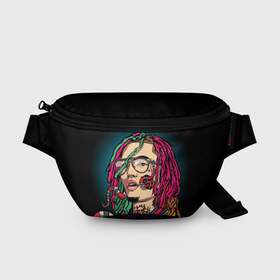 Поясная сумка 3D с принтом Lil Pump в Санкт-Петербурге, 100% полиэстер | плотная ткань, ремень с регулируемой длиной, внутри несколько карманов для мелочей, основное отделение и карман с обратной стороны сумки застегиваются на молнию | esskeetit | gazzy garcia | gucci gang | lil pump | lilpump | газзи гарсия | лил памп | рэп | рэпер | эшкере