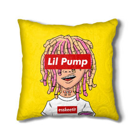 Подушка 3D с принтом Lil Pump в Санкт-Петербурге, наволочка – 100% полиэстер, наполнитель – холлофайбер (легкий наполнитель, не вызывает аллергию). | состоит из подушки и наволочки. Наволочка на молнии, легко снимается для стирки | esskeetit | gazzy garcia | gucci gang | lil pump | lilpump | газзи гарсия | лил памп | рэп | рэпер | эшкере