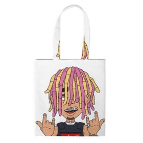 Сумка 3D повседневная с принтом Lil Pump в Санкт-Петербурге, 100% полиэстер | Плотность: 200 г/м2; Размер: 34×35 см; Высота лямок: 30 см | esskeetit | gazzy garcia | gucci gang | lil pump | lilpump | газзи гарсия | лил памп | рэп | рэпер | эшкере