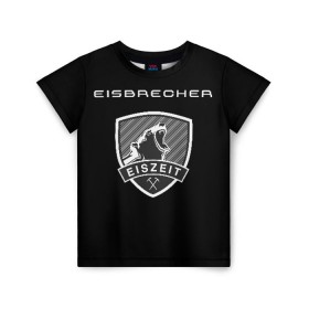 Детская футболка 3D с принтом EISBRECHER в Санкт-Петербурге, 100% гипоаллергенный полиэфир | прямой крой, круглый вырез горловины, длина до линии бедер, чуть спущенное плечо, ткань немного тянется | Тематика изображения на принте: eisbrecher | metal | rock | метал | рок