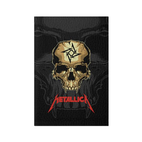 Обложка для паспорта матовая кожа с принтом Metallica в Санкт-Петербурге, натуральная матовая кожа | размер 19,3 х 13,7 см; прозрачные пластиковые крепления | Тематика изображения на принте: american | james hetfield | kirk hammett | l | metal band | metallic | metallica | music | robot | rock | scales | sitting | skeleton | skull | throne | американская | джеймс хетфилд | кирк хэмметт | ларс ульрих | логотип | метал группа | металл