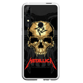 Чехол для Honor P Smart Z с принтом Metallica в Санкт-Петербурге, Силикон | Область печати: задняя сторона чехла, без боковых панелей | Тематика изображения на принте: american | james hetfield | kirk hammett | l | metal band | metallic | metallica | music | robot | rock | scales | sitting | skeleton | skull | throne | американская | джеймс хетфилд | кирк хэмметт | ларс ульрих | логотип | метал группа | металл