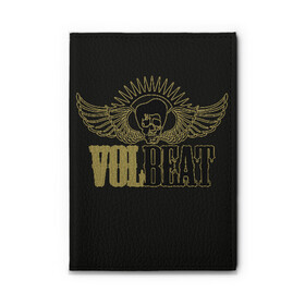 Обложка для автодокументов с принтом Volbeat  в Санкт-Петербурге, натуральная кожа |  размер 19,9*13 см; внутри 4 больших “конверта” для документов и один маленький отдел — туда идеально встанут права | groove metal | hardcore | psychobilly | volbeat | волбит