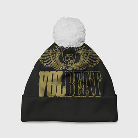 Шапка 3D c помпоном с принтом Volbeat  в Санкт-Петербурге, 100% полиэстер | универсальный размер, печать по всей поверхности изделия | groove metal | hardcore | psychobilly | volbeat | волбит