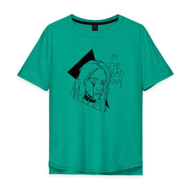 Мужская футболка хлопок Oversize с принтом Billie Eilish в Санкт-Петербурге, 100% хлопок | свободный крой, круглый ворот, “спинка” длиннее передней части | billie | eilish
