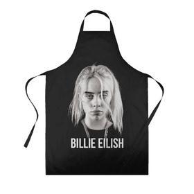 Фартук 3D с принтом BILLIE EILISH в Санкт-Петербурге, 100% полиэстер | общий размер — 65 х 85 см, ширина нагрудника — 26 см, горловина — 53 см, длина завязок — 54 см, общий обхват в поясе — 173 см. Принт на завязках и на горловине наносится с двух сторон, на основной части фартука — только с внешней стороны | ayelish | bad guy | bellyache | bilie eilish | bilie elish | billie | billie eilish | eilish | electronic | elish | music | били айлиш | билли айлиш | эйлиш | элиш