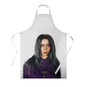 Фартук 3D с принтом BILLIE EILISH в Санкт-Петербурге, 100% полиэстер | общий размер — 65 х 85 см, ширина нагрудника — 26 см, горловина — 53 см, длина завязок — 54 см, общий обхват в поясе — 173 см. Принт на завязках и на горловине наносится с двух сторон, на основной части фартука — только с внешней стороны | ayelish | bad guy | bellyache | bilie eilish | bilie elish | billie | billie eilish | eilish | electronic | elish | music | били айлиш | билли айлиш | эйлиш | элиш