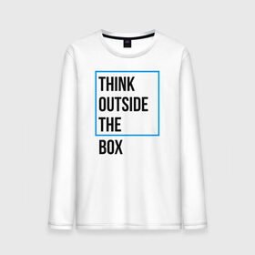 Мужской лонгслив хлопок с принтом Think outside the box в Санкт-Петербурге, 100% хлопок |  | Тематика изображения на принте: 