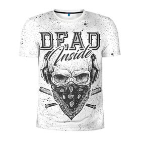 Мужская футболка 3D спортивная с принтом Dead Inside в Санкт-Петербурге, 100% полиэстер с улучшенными характеристиками | приталенный силуэт, круглая горловина, широкие плечи, сужается к линии бедра | 