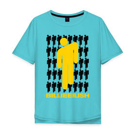 Мужская футболка хлопок Oversize с принтом BILLIE EILISH в Санкт-Петербурге, 100% хлопок | свободный крой, круглый ворот, “спинка” длиннее передней части | be | billie | billie eilish | blohsh | ghoul | билли | билли айлиш | биляш