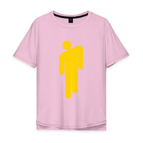Мужская футболка хлопок Oversize с принтом BILLIE EILISH (НА СПИНЕ) в Санкт-Петербурге, 100% хлопок | свободный крой, круглый ворот, “спинка” длиннее передней части | be | billie | billie eilish | билли | билли айлиш