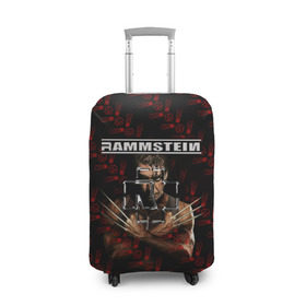 Чехол для чемодана 3D с принтом Rammstein (Росомаха) в Санкт-Петербурге, 86% полиэфир, 14% спандекс | двустороннее нанесение принта, прорези для ручек и колес | rammstein