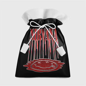 Подарочный 3D мешок с принтом Nirvana в Санкт-Петербурге, 100% полиэстер | Размер: 29*39 см | bleach | blew | cobain | dave | geffen | hormoaning | in utero | incesticide | krist | kurt | nevermind | nirvana | novoselic | rock | vevo | геффен | курт кобейн | нирвана | рок