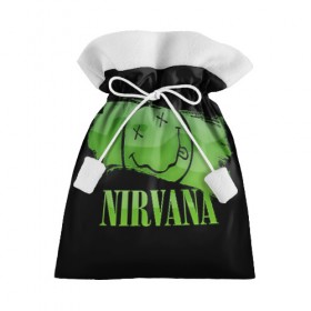 Подарочный 3D мешок с принтом Nirvana в Санкт-Петербурге, 100% полиэстер | Размер: 29*39 см | Тематика изображения на принте: bleach | blew | cobain | dave | geffen | hormoaning | in utero | incesticide | krist | kurt | nevermind | nirvana | novoselic | rock | vevo | геффен | курт кобейн | нирвана | рок